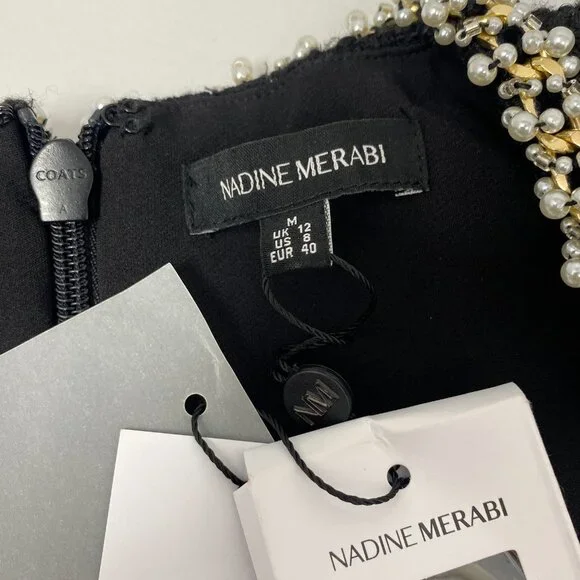 Nadine Merabi Natalie Black Tweed Dress Medium NWT $545 - Picture 10 of 12